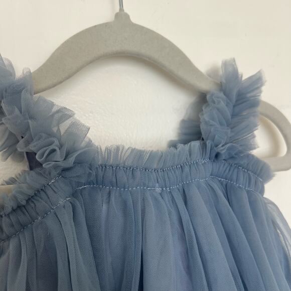 Blue Tulle Tutu Ruffle Baby Dress, Size 70 (6 Months) Wedding Birthday Occasion - Picture 8 of 10